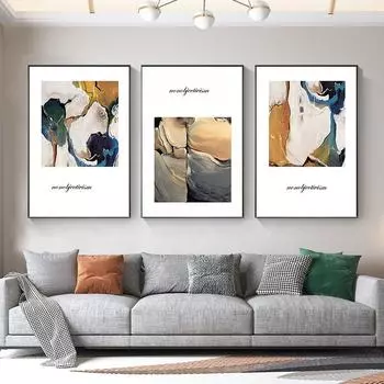 Современная абстрактная геометрическая цветная Настенная картина, холст, картина, плакат, принт, декор, настенные художественные фотографии, украшение для гостиной 21cm30cm NoFrame