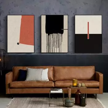 Современная абстрактная геометрия настенный плакат скандинавский красочный красный зеленый холст картина украшение гостиная настенное искусство картина декор 21x30cm No Framed