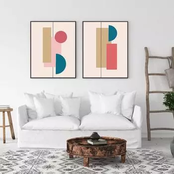 Современная Абстрактная Геометрия Выравнивание Средневековье Плакат Холст Картина Настенная Художественная Печать Фотографии Гостиная Крытый Дом 21cm30cm NoFrame