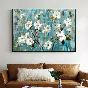 Современная абстрактная картина маслом, эстамп, дерево, цветок, художественный плакат и эстамп, украшение для гостиной, дома, стены 21cm30cm NoFrame