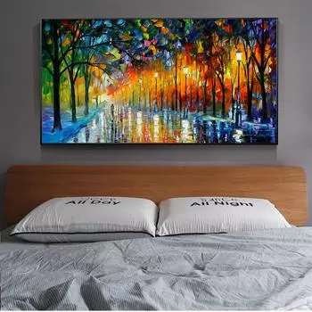 Современная абстрактная картина маслом «Прогулка по улице», печать на холсте, скандинавский постер, настенная картина для гостиной, домашний декор 20x30cm