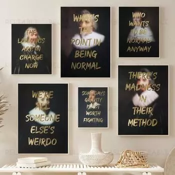 Современная абстрактная классическая известная картина на холсте, граффити с надписью, плакаты с цитатами, граффити, принты для декора гостиной 21x30cm No Frame