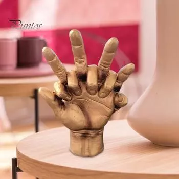 Современная абстрактная статуя из смолы в виде пальца, модель руки, украшение, креативное переплетение пальцев, украшение на День святого Валентина золотистый