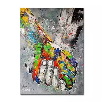 Современная абстрактная живопись на холсте, граффити, настенное искусство, рукопожатие, принты на стене, безрамная картина уличного искусства, домашний декор без рамки 21*30cm No Frame