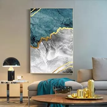 Современная Абстрактная Золотая Мраморная Интерьерная Текстура Фон Холст Картина Плакат Печать Настенная Картина Гостиная Домашний Декор 21X30cm No Frame