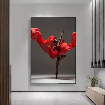 Современная афроамериканская танцовщица на холсте, черная балерина, художественная печать на холсте, дизайн на холсте, домашний декор 30x45cm No Frame