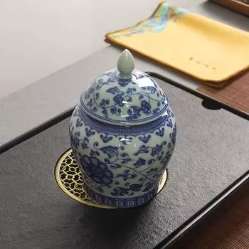 Современная эмалевая расписная цветочная банка, керамическая герметичная банка для чая, позолоченная художественная декоративная банка, бутылка для хранения, украшение для дома