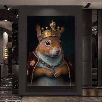 Современная белка, настенное искусство, милые животные, плакат, холст, картины и принт, HD картинки для гостиной, домашний декор, безрамные подарки 21x30cm No Framed