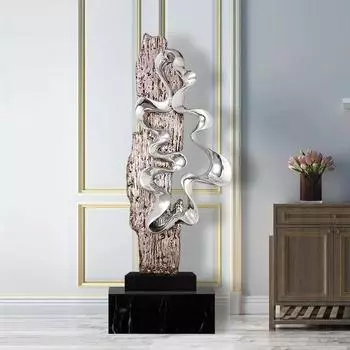 Современная большая абстрактная гальваническая декорация, скульптура в вестибюле отеля, украшение пола у входа