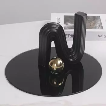 Современная буква N изогнутая трубка ваза украшения мягкая мебель домашний обеденный стол сухоцветы цветочная посуда скандинавская модель дом цветочная композиция украшение
