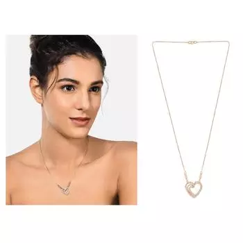 Современная цепочка в виде сердца из розового золота с кубическим цирконием для женщин золотой