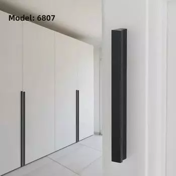 Современная черная алюминиевая ручка для шкафа и ящика