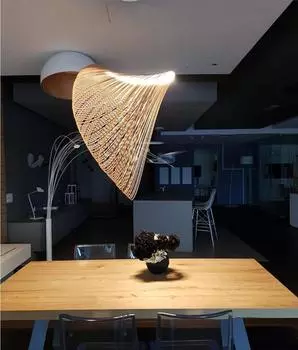 Современная деревянная люстра в японском стиле ваби-саби, итальянский дизайн, лампа для гостиной, столовой, декоративное искусство, подвесной светильник no bulb