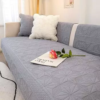Современная диванная подушка Four Seasons Универсальная однотонная диванная подушка из хлопка с вышитым геометрическим узором Ткань Simplicity Чехол для дивана 70x70cm 1pcs