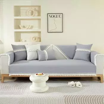 Современная диванная подушка из шенилла, однотонный меховой коврик для дивана, нескользящий чехол для дивана, наволочка для декора гостиной Four Seasons 70x70cm 1pcs