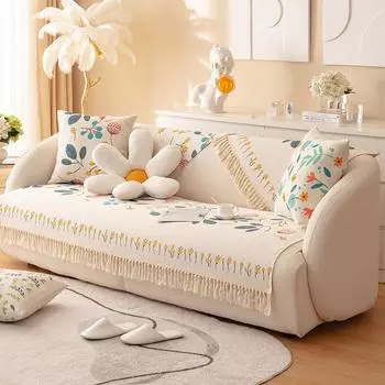 Современная диванная подушка Простая тканевая подушка Four Seasons Универсальный нескользящий чехол для гостиной Ткань All-Inclusive 70*70cm