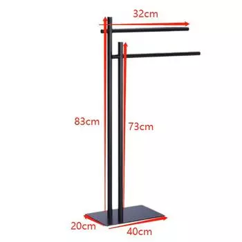 Современная двухъярусная отдельно стоящая вешалка для полотенец - нержавеющая сталь, не требует установки, нескользящие накладки для ванной комнаты и бассейна чёрный