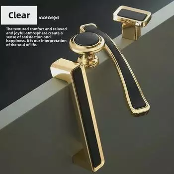 Современная европейская ручка для шкафа в черно-золотом цвете