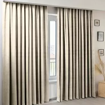 Современная фоновая занавеска с сотовой бархатной текстурой бежевого цвета без