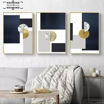 Современная геометрическая абстрактная настенная живопись на холсте, плакаты и принты, украшение для дома, настенные картины для декора гостиной, стены 21*30cm