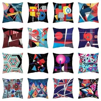 Современная гостиная, диван, наволочка, офисный автомобиль, красочная геометрическая линия, мозаичный узор, наволочка 40x40cm