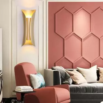 Современная гостиная фоновая стена спальня прикроватная тумбочка украшение простой настенный светильник для прохода 13.4cm34cm чёрный