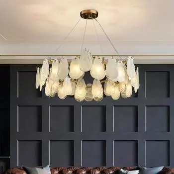 Современная гостиная, роскошная люстра, облачное туманное стекло, спальня, столовая, спальня, украшение, подвесной светильник, потолочный светильник Warm White