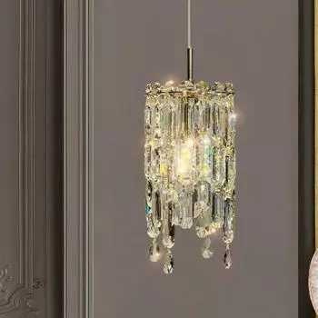 Современная хрустальная люстра для столовой, круглая лампа для домашнего декора, золото/хром, роскошное внутреннее освещение, подвесной светильник для спальни