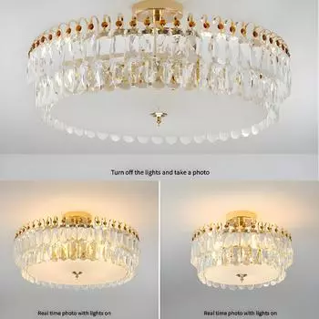 Современная хрустальная люстра светодиодные потолочные светильники гостиная декор спальня потолочный светильник украшение дома подвесной светильник роскошь 3 color dimming