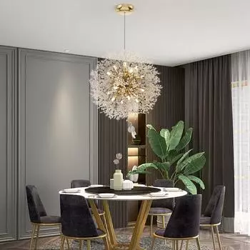 Современная хрустальная люстра в виде одуванчика, подвесной светильник для гостиной, столовой, детской комнаты, домашний декор, подвесные светильники Warm White