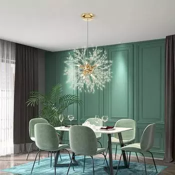 Современная хрустальная люстра в виде одуванчика, подвесной светильник для гостиной, столовой, детской комнаты, домашний декор, подвесные светильники Warm White