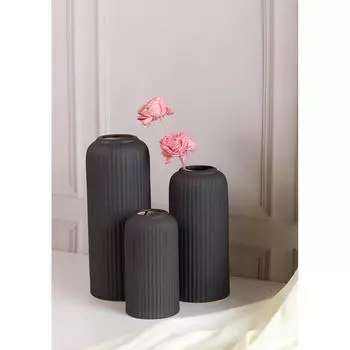 Современная керамическая ваза для цветов для гостиной, цветочные горшки для украшения дома, домашний декор, ваза-линия (Набор из 3 шт.) черный