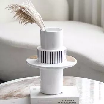 Современная кольцевая ваза, простая модель дома, мягкий декор, столешница для дома, декор для гостевого дома, подставка для сухоцветов