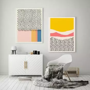 Современная красочная абстрактная геометрическая печать на холсте, картина, настенная художественная картина, скандинавский постер для гостиной, украшение интерьера дома 21cm30cm NoFrame