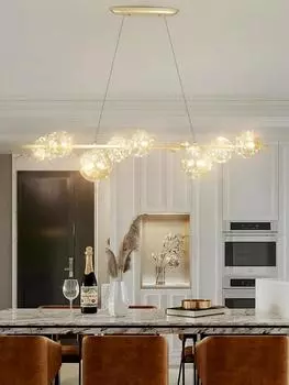 Современная креативная люстра с круглыми лампами, прозрачный стеклянный шар, потолочный подвесной светильник, романтическая звезда, декор для гостиной, светодиодное освещение, золото Cold White