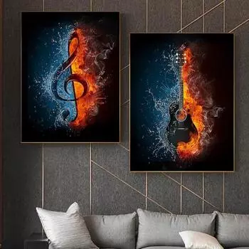 Современная Креативная Музыка Холст Картины Настенные Плакаты Печать HD Картины Для Концерта Офис Гостиная Домашний Декор Без Рамки 21x30cm No Framed