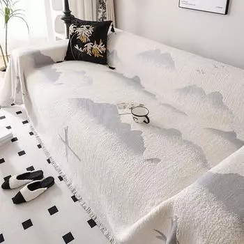 Современная креативная пейзажная живопись, диванное полотенце, полное покрытие, нескользящая ткань Four Seasons, универсальный чехол для дивана, универсальный универсальный чехол, пылезащитный чехол 180*130cm