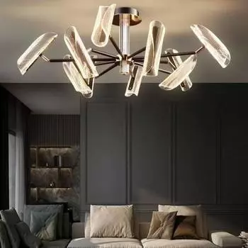 Современная круглая/длинная гостиная столовая спальня минималистская светодиодная акриловая люстра Diameter-6 headlight
