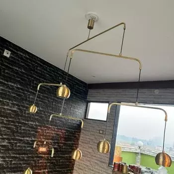 Современная латунная мобильная люстра середины века | Подвесной светильник Orb Sputnik в стиле Stilnovo для комнат | Уникальная люстра для домашнего декора