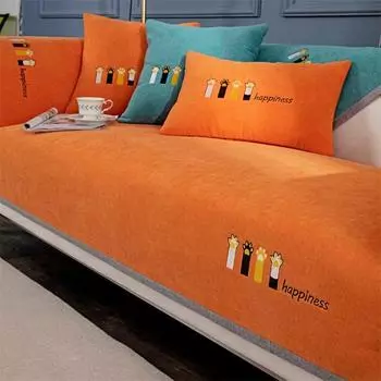 Современная легкая роскошная диванная подушка Four Seasons универсальная простая нескользящая ткань для гостиной кожаный чехол для сиденья дивана чехол для полотенца вышивка 70*70cm