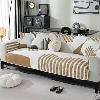 Современная легкая роскошная диванная подушка, хлопковая набивная нескользящая диванная подушка, универсальный чехол для дивана на все времена года, тканевое полотенце для дивана 70*70cm