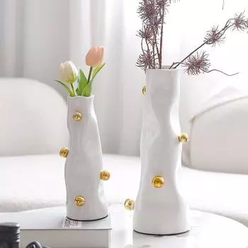 Современная легкая роскошная модель комнаты сухая ваза креативное художественное украшение бисер точка цветок устройство настольное украшение офиса продаж