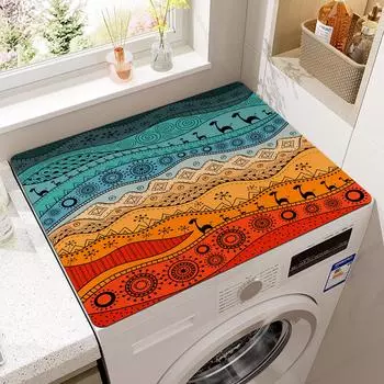 Современная легкая роскошная подставка под стакан для стиральной машины с диатомовым грязем, нескользящий изоляционный коврик и пылезащитный чехол. plaid, 40*40cm серый