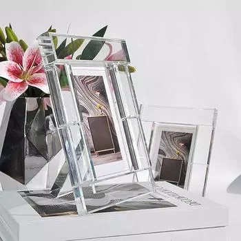 Современная легкая роскошная прозрачная хрустальная фоторамка украшения модель спальня гардероб свадебное платье магазин фоторамка фоторамка аксессуары Crystal Photo Frame - Large M06915