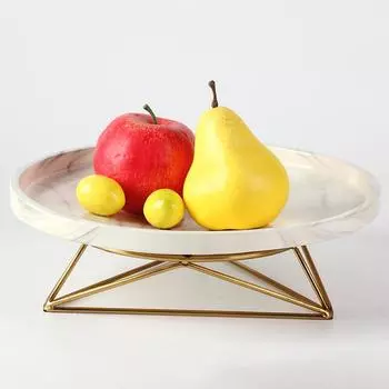 Современная легкая роскошная тарелка для фруктов из искусственного мрамора для гостиной, стойки регистрации ресторана, креативная тарелка для закусок, изысканное украшение для подноса высокого класса