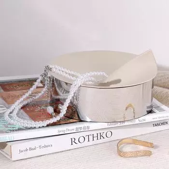 Современная легкая роскошная высококачественная кожаная металлическая шкатулка для драгоценностей декоративная коробка для хранения модель резервуара для хранения мягкая мебель для спальни