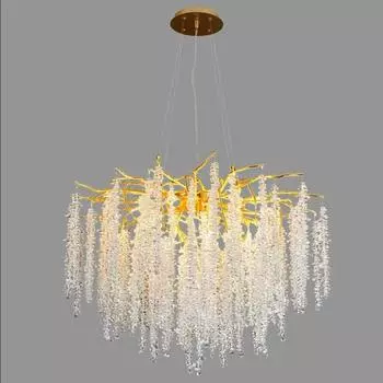 Современная люстра для гостиной, скандинавская роскошная хрустальная люстра, украшение виллы, светодиодное освещение для спальни, потолочный подвесной светильник changeable