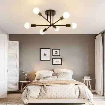 Современная люстра «Спутник», 6 ламп, промышленные потолочные светильники, полузаподлицо, потолочный светильник с цоколем E27