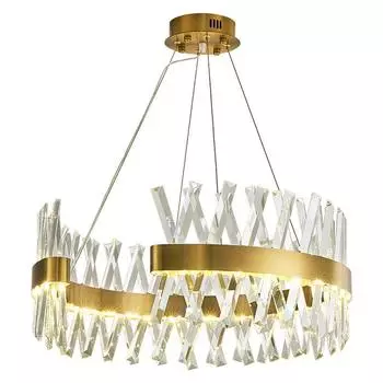 Современная люстра в форме буквы С, круглая хрустальная люстра в форме буквы S для гостиной, столовой, светодиодный хрустальный подвесной светильник Warm White