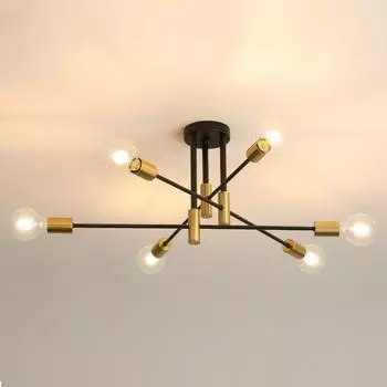 Современная люстра в скандинавском стиле, черное золото, потолочный светильник для гостиной, спальни, столовой, кухни, ресторана, внутренний светильник, домашний декор E27